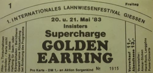 1983-05-20 Golden Earring ticket#1915 Giessen (Germany) May 20 1983